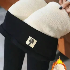 Winter Thicken Warm Leggings Women Lamb Cashmere Joggers High Waist Fleece Elastic Tights Warm Tights Pants Slim Velvet Legging (Copy)